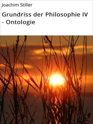 cover image of Grundriss der Philosophie IV--Ontologie